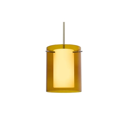 Pahu 8 Stem Pendant, Trans. Armagnac/Opal, Satin Nickel Finish, 1x11W LED